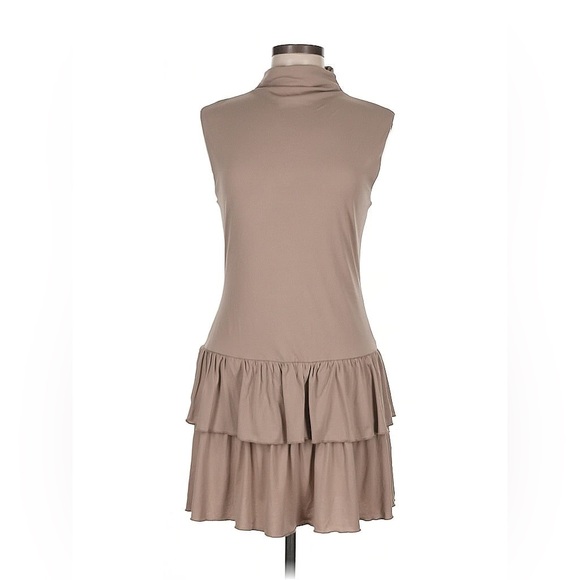 wild fable Dresses & Skirts - Women's Cap Sleeve Dropped Waist Knit Mini Shift Dress - Wild Fable ~ Taupe M